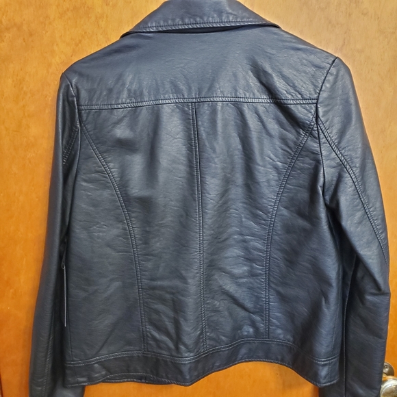 Forever 21 Black Faux Leather Moto Jacket - Sz S - Picture 5 of 7